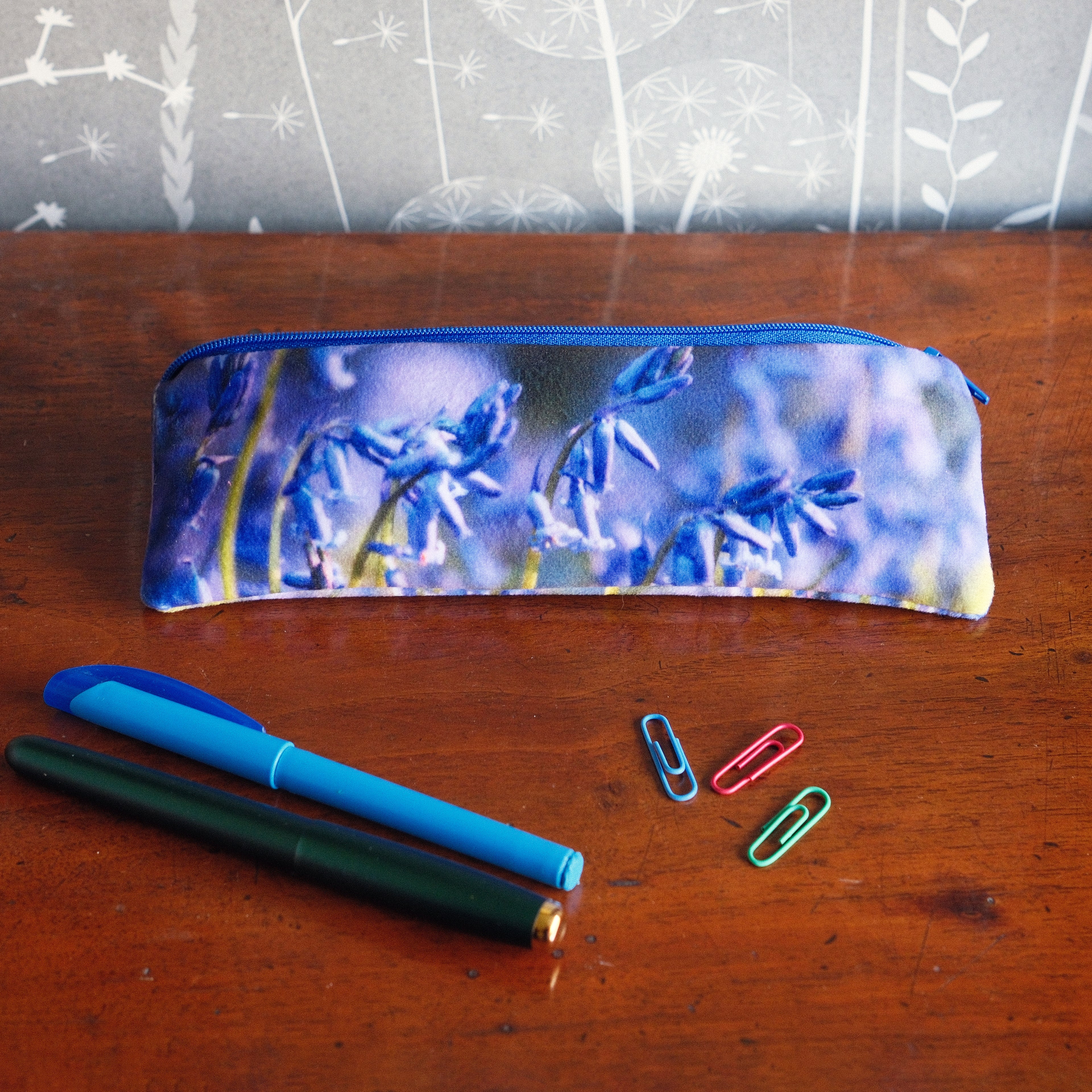 Bluebell pencil case - luxury velvet