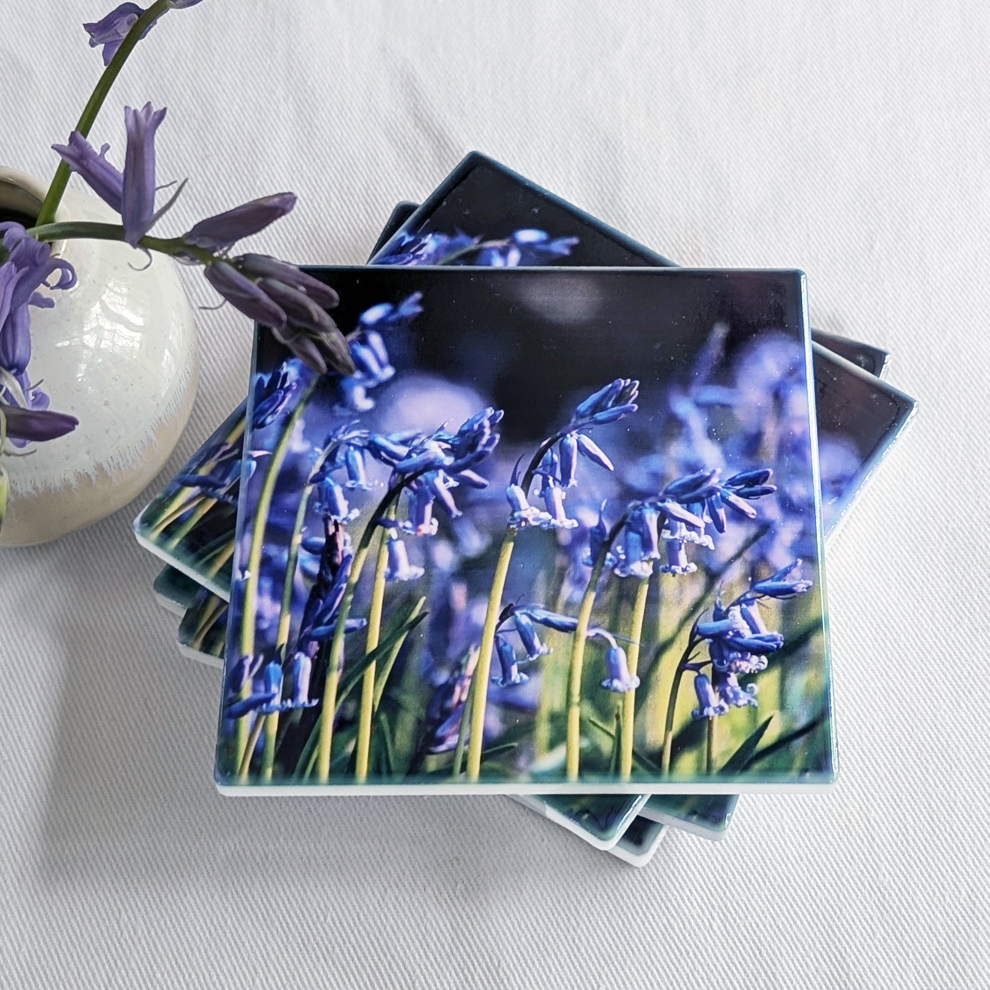Bluebell ceramic coasters - set of 4