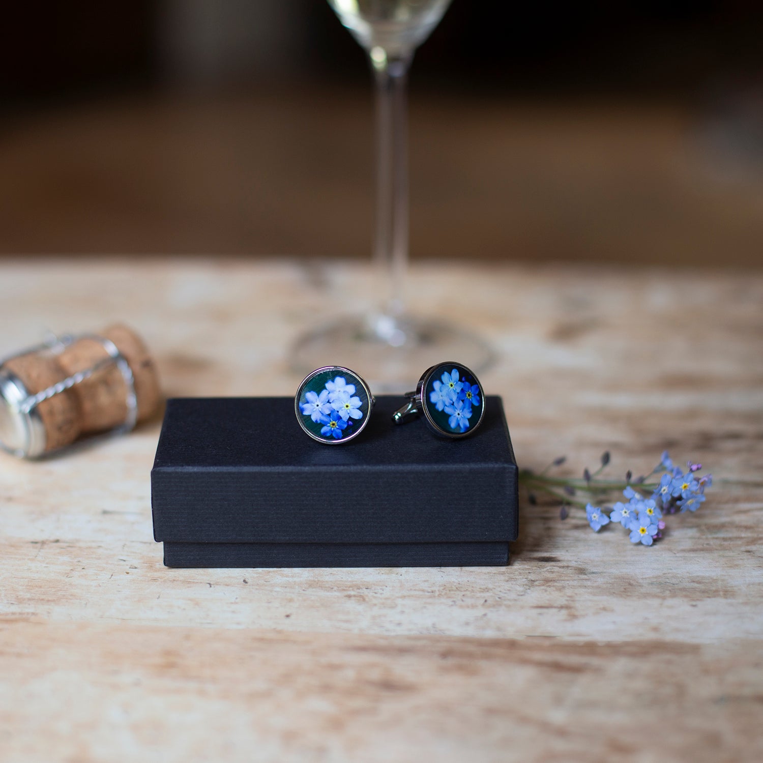 Forget-me-not cufflinks