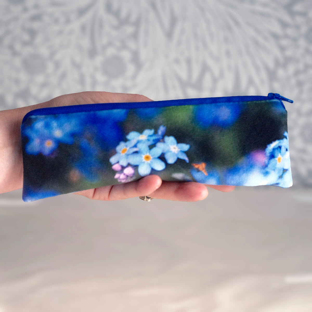 Forget-Me-Not Velvet Pencil Case