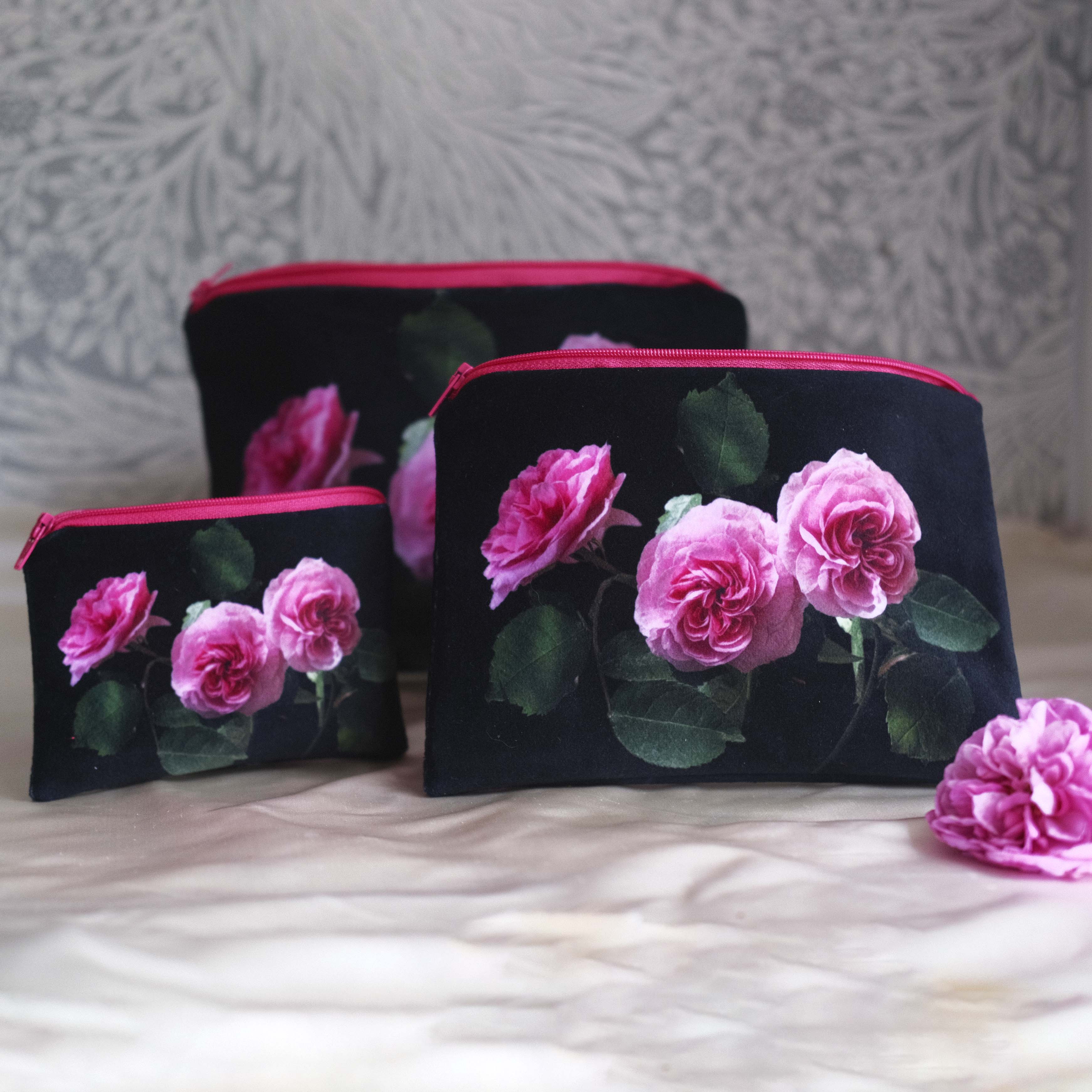 Pink Rose Velvet pouch