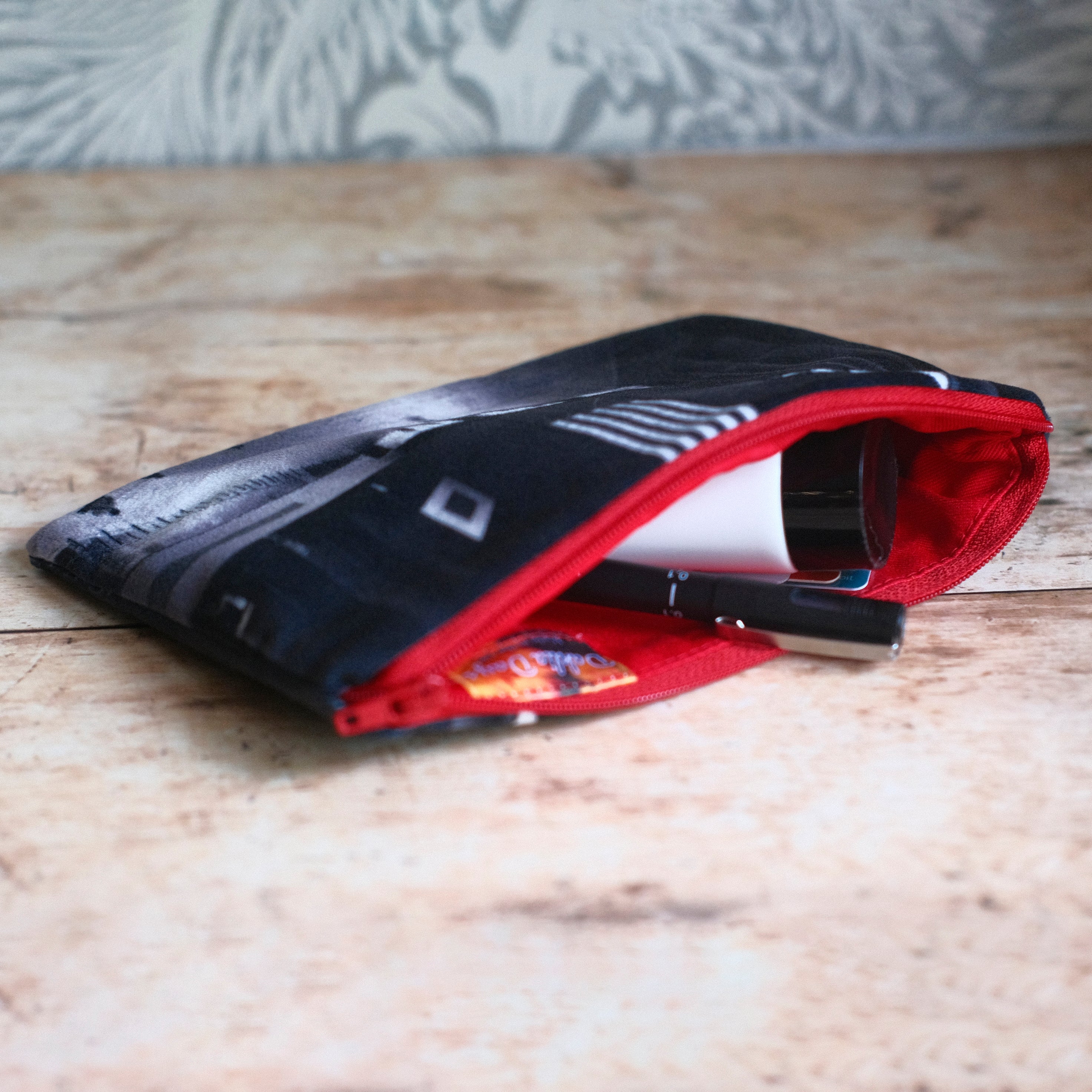 Industrial interior velvet pouch