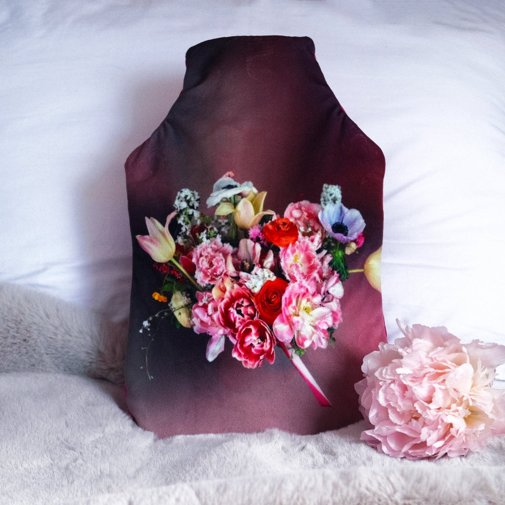 Wedding bouquet hot water bottle - bespoke personalised gift