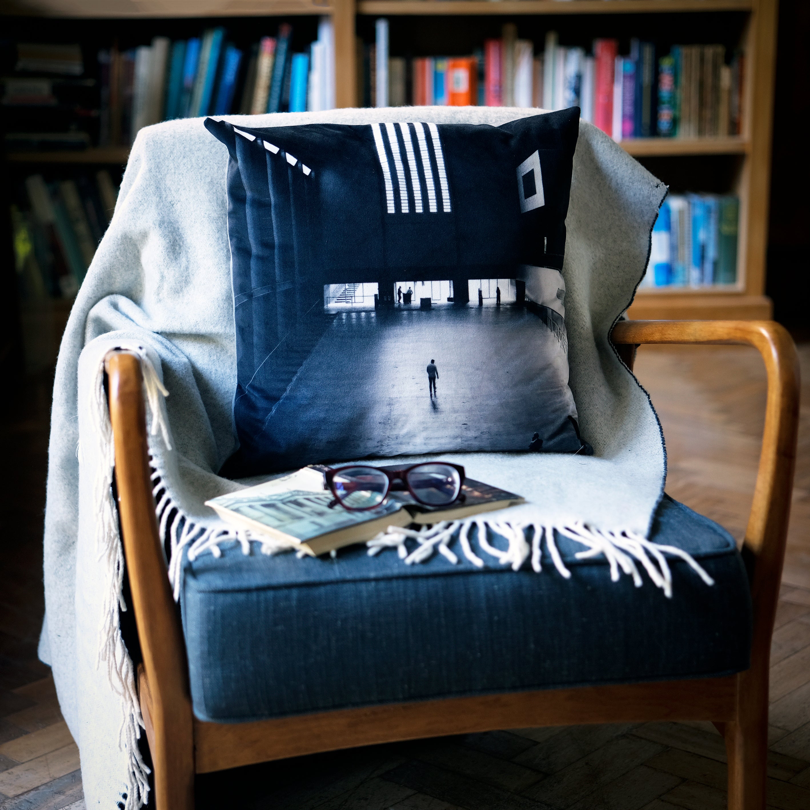 Industrial interior velvet cushion