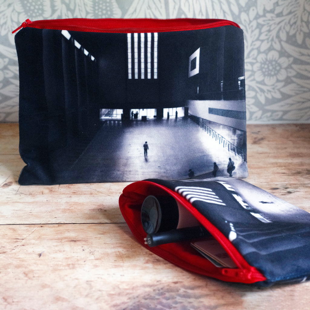 Industrial interior velvet pouch