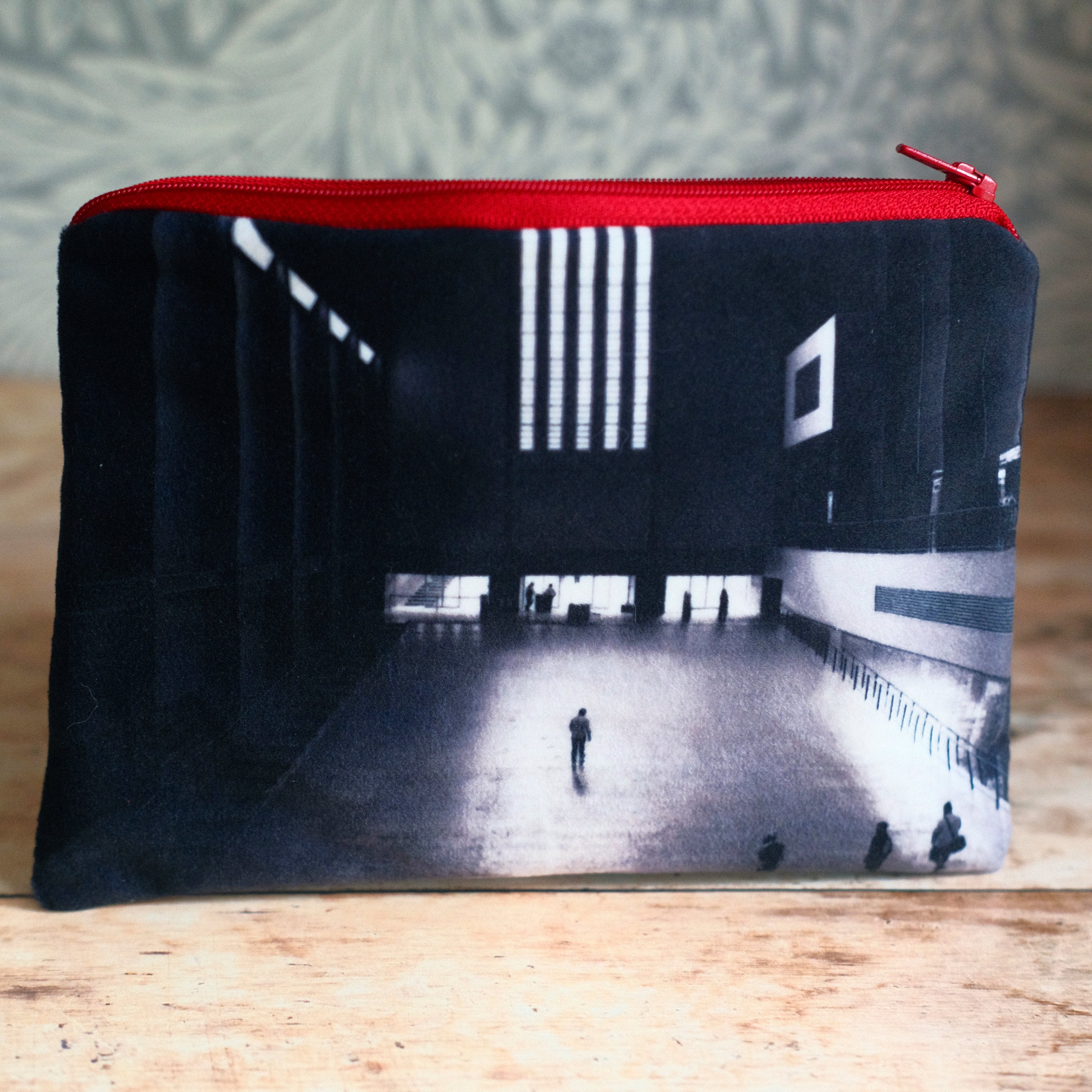 Industrial interior velvet pouch