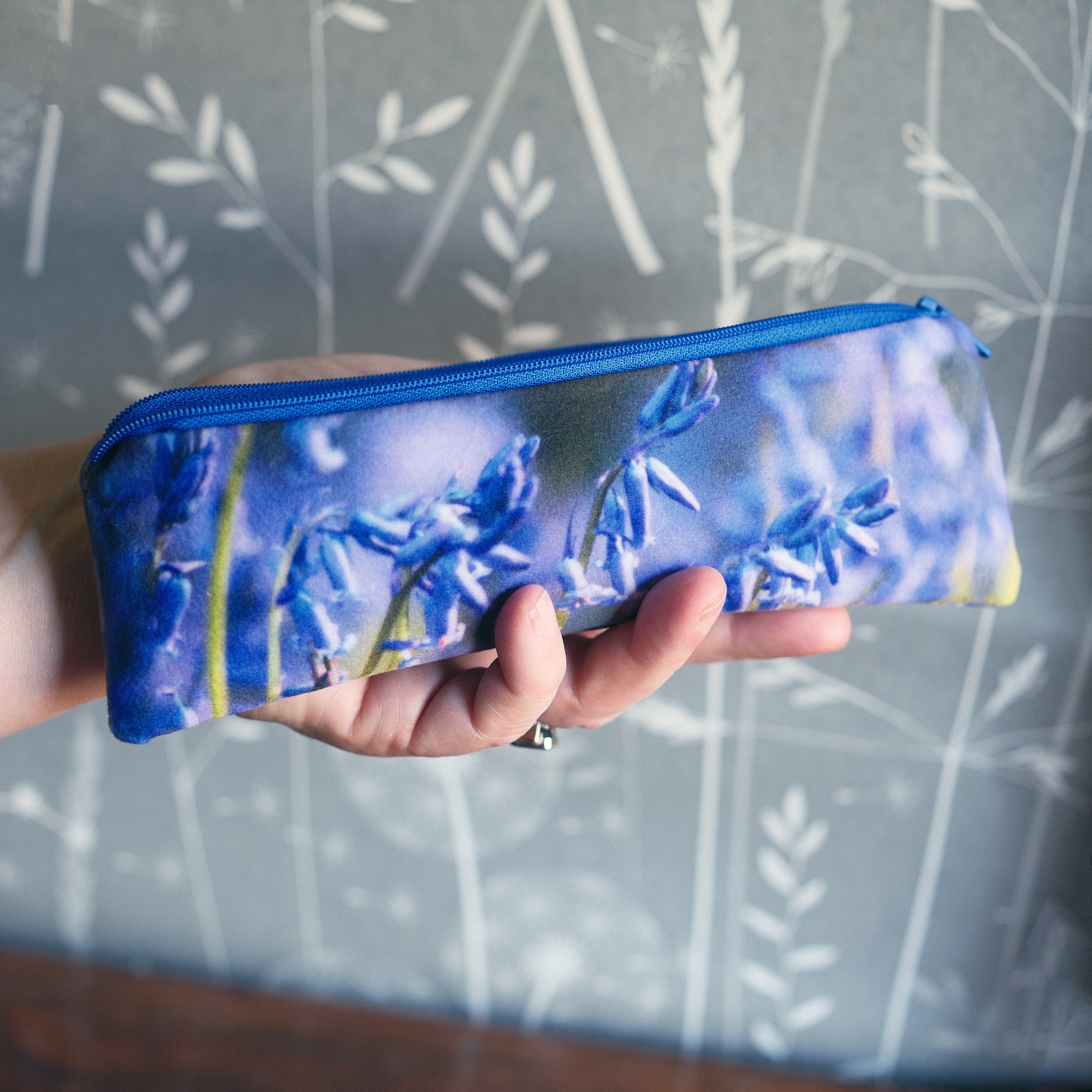 Bluebell pencil case - luxury velvet
