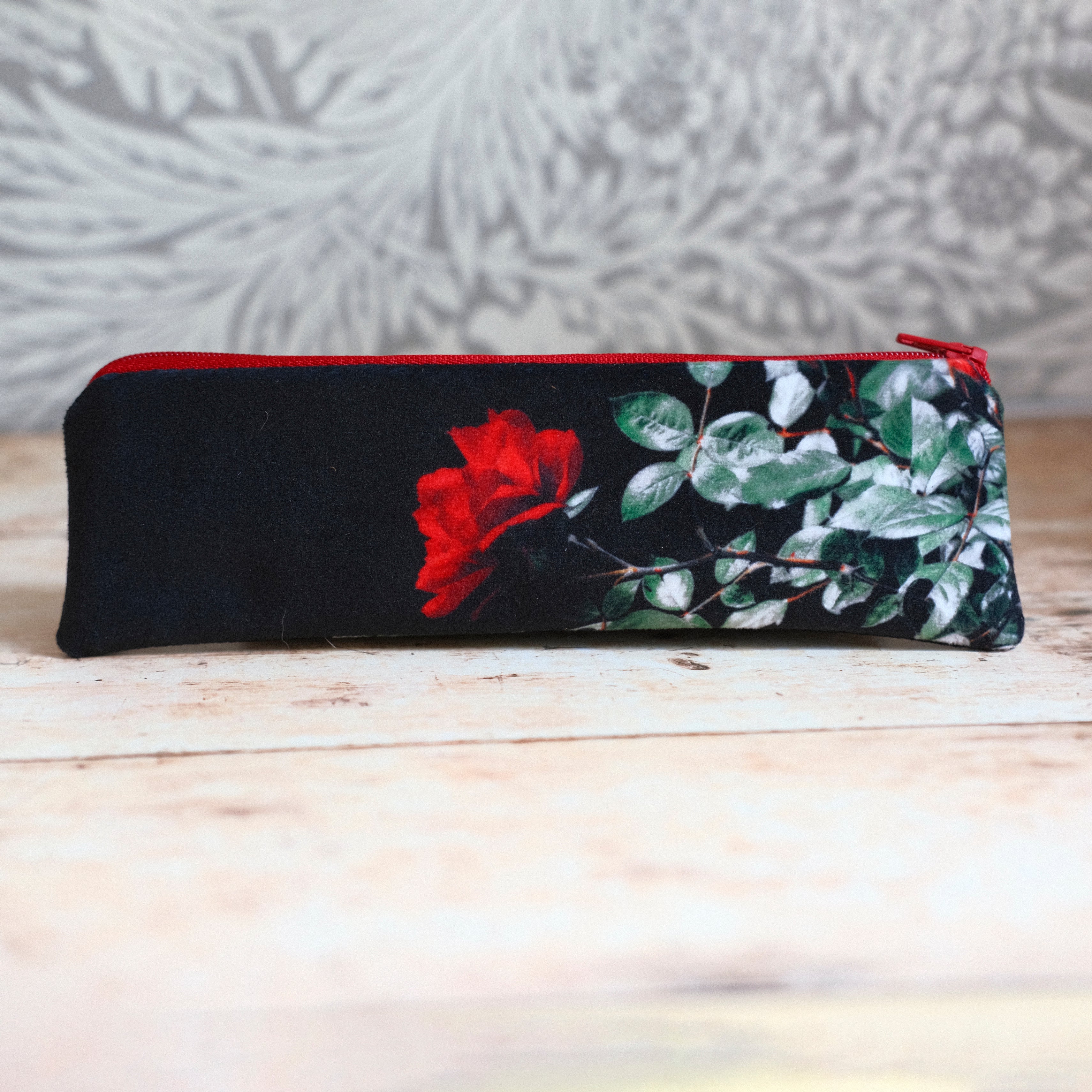 Red Rose Velvet Pencil Case