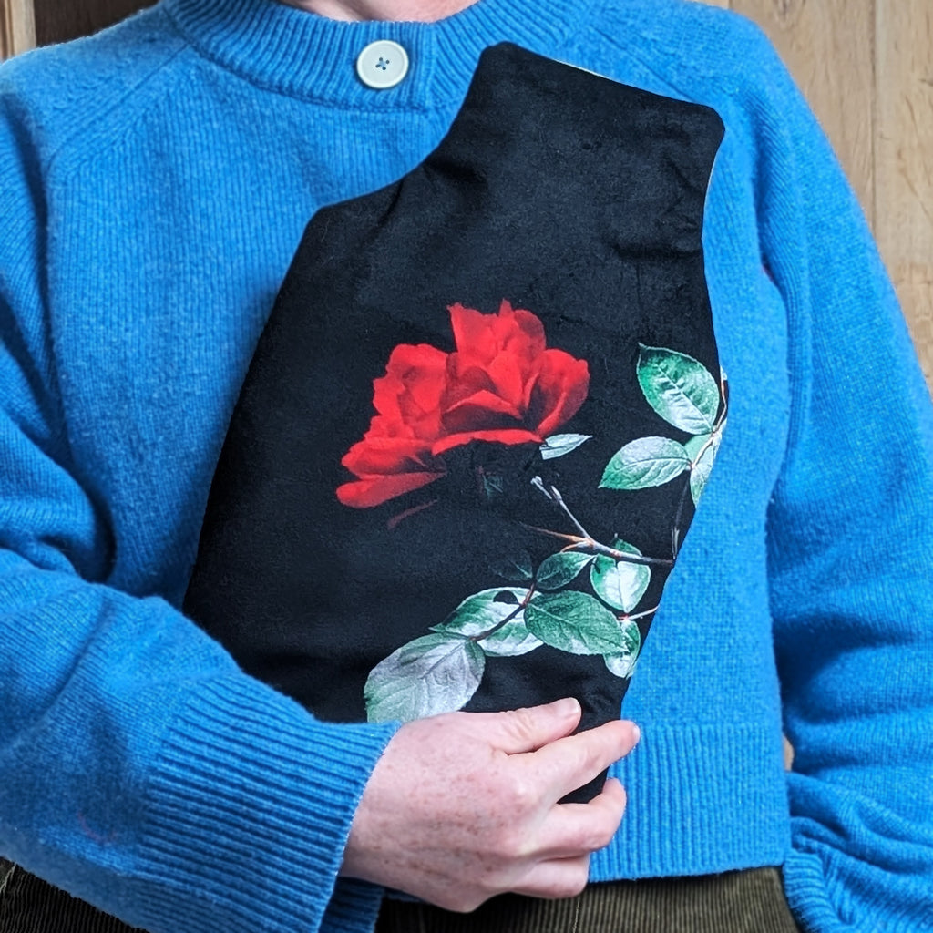 Red rose hot water bottle - Mother's Day Gift