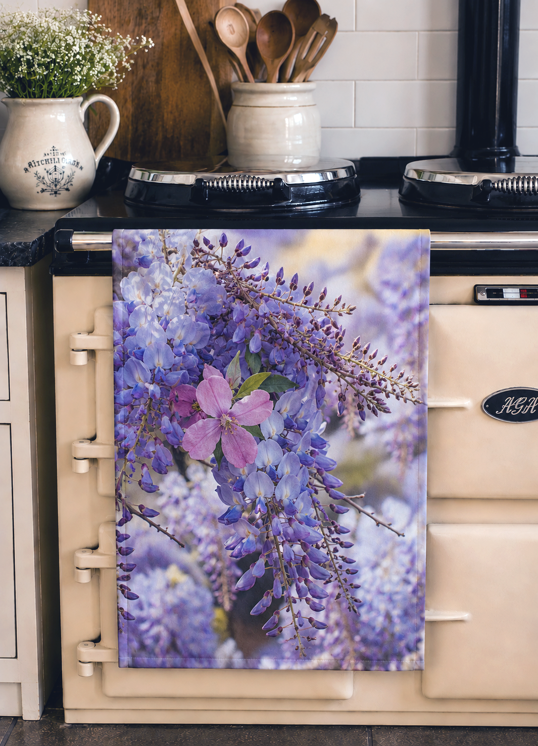 Wisteria tea towel